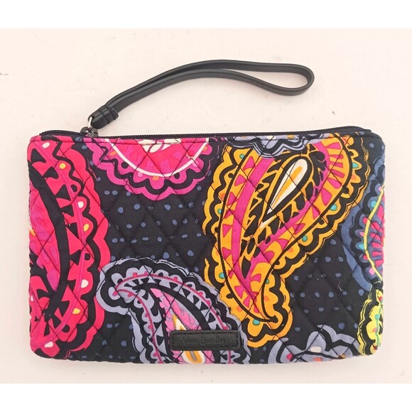 NEW Vera Bradley Escapade Wristlet Pouch Twilight Paisley Navy Strap 8.5X5 - Picture 6 of 6